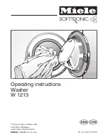Miele W 1213 WASHING MACHINE Operating Instructions Manual preview