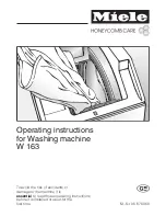 Preview for 1 page of Miele W 163 Operating Instructions Manual