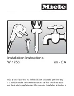 Preview for 1 page of Miele W 1753 Installation Instructions Manual