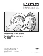 Предварительный просмотр 1 страницы Miele W 2203 Operating Instructions Manual