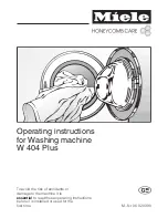 Miele W 404 Plus Operating Instructions Manual preview