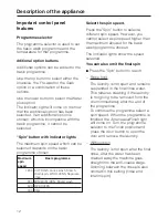 Preview for 12 page of Miele W 404 WPS Operating Instructions Manual