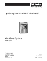 Miele W 6071 Operating And Installation Instructions предпросмотр