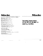 Miele W 698 Hydromatic Operating Instructions Manual preview