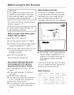 Предварительный просмотр 6 страницы Miele W 820 Operating Instructions Manual