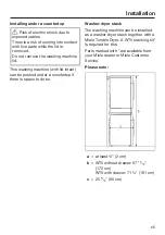 Предварительный просмотр 65 страницы Miele WXD 160 Operating And Installation Instructions