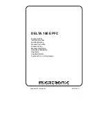 Preview for 1 page of Migatronic DELTA 180 E PFC Instruction Manual