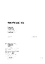 Preview for 1 page of Migatronic MIGMAN 385 Instruction Manual