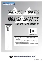 Предварительный просмотр 1 страницы Mikasa MGX-23 Operation Manual