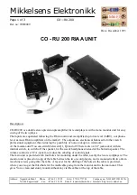 Предварительный просмотр 1 страницы Mikkelsens Elektronikk CO-RU200 Manual