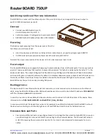 MikroTik RouterBOARD 750UP Quick Setup Manual And Warranty Information preview