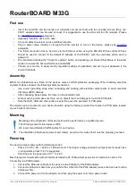 MikroTik RouterBOARD M33G Manual preview