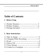 Preview for 3 page of MILALOKO Sports DV Camera Operating Instructions Manual