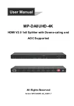 Preview for 1 page of Milestone pro MP-DA8UHD-4K User Manual