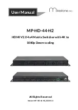 Milestone pro MP-HD-44-H2 User Manual предпросмотр