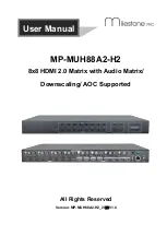 Предварительный просмотр 1 страницы Milestone pro MP-MUH88A2-H2 User Manual