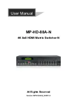 Preview for 1 page of Milestone MP-HD-88A-N User Manual