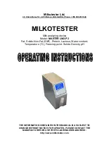 Preview for 1 page of Milkotester MASTER LM2-P2 Operating Instructions Manual