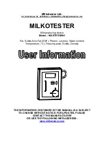 Milkotester MASTER MINI User Information preview