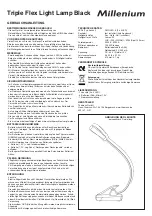 Preview for 1 page of Millenium Triple Flex Light Lamp Black Instructions For Use