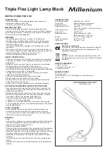 Preview for 3 page of Millenium Triple Flex Light Lamp Black Instructions For Use