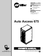 Предварительный просмотр 1 страницы Miller Electric Auto Axcess 675 Owner'S Manual