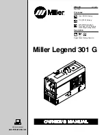 Miller Electric Legend 301 G Owner'S Manual предпросмотр