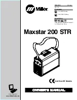 Miller Electric Maxstar 200 STR Owner'S Manual предпросмотр