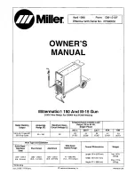 Предварительный просмотр 1 страницы Miller Electric Millermatic 150 Owner'S Manual