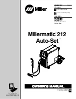 Предварительный просмотр 1 страницы Miller Electric Millermatic 212 Auto-Set Owner'S Manual