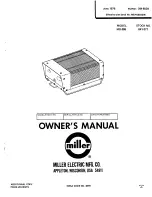 Предварительный просмотр 1 страницы Miller Electric MO-395 Owner'S Manual