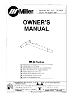 Предварительный просмотр 1 страницы Miller Electric MT-26 Series Owner'S Manual