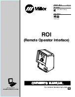 Preview for 1 page of Miller Electric Remote Operator Interface Owner'S Manual