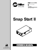 Предварительный просмотр 1 страницы Miller Electric Snap Start II Owner'S Manual