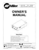 Miller Electric Snap Start Owner'S Manual предпросмотр