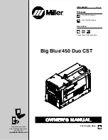 Preview for 1 page of Miller Big Blue 450 Duo CST Owner'S Manual