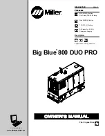 Preview for 1 page of Miller Big Blue 800 DUO PRO Owner'S Manual