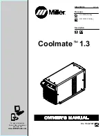 Предварительный просмотр 1 страницы Miller Coolmate 1.3 Owner'S Manual