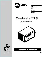 Miller Coolmate 3.5 CE Owner'S Manual preview