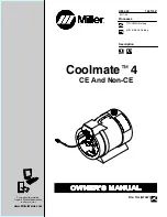 Miller Coolmate 4 Owner'S Manual preview