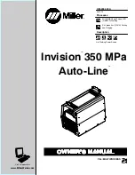 Miller INVISION 350 MPa AUTO-LINE Owner'S Manual предпросмотр