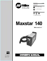 Предварительный просмотр 1 страницы Miller Maxstar 140 Owner'S Manual