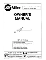 Miller MTL-20 Torches Owner'S Manual preview