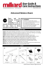 milliard Advanced Balance Beam User Manual And Care Instructions preview
