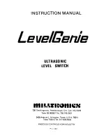 Предварительный просмотр 1 страницы Milltronics Level Genie Instruction Manual