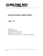 Milton Roy LMI P1 Basic Manual предпросмотр