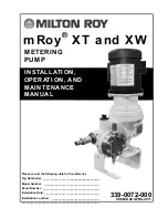 Milton Roy mRoy XT Installation, Operation And Maintenance Manual предпросмотр