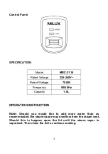 Предварительный просмотр 4 страницы MILUX MRC-3118 User Manual