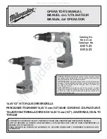 Preview for 1 page of Milwaukee 0511-21 Manual