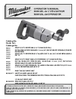 Preview for 1 page of Milwaukee 1001-1 Operator'S Manual